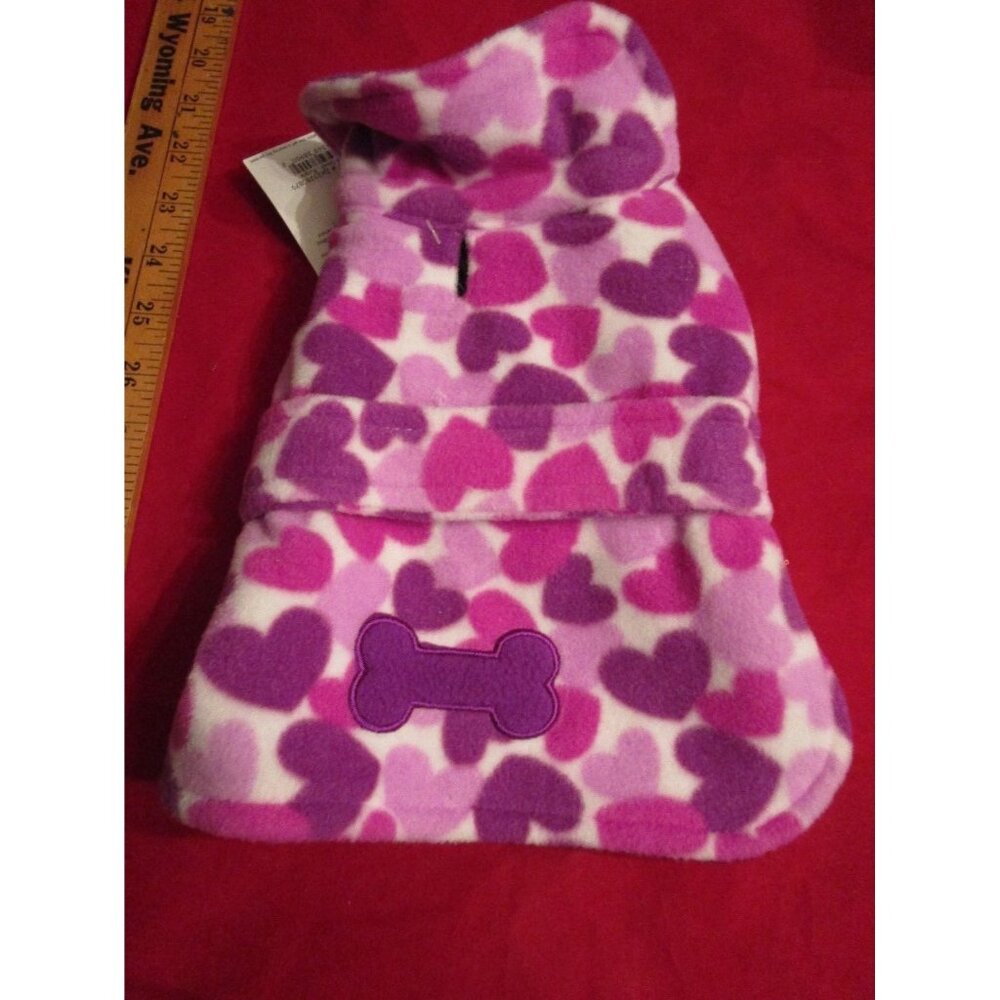 NWT East Side Collection Heart Fleece Dog Puppy Coat XX Small